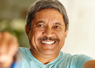 Senior man with healthy smile