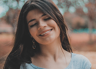 Smiling relaxed woman